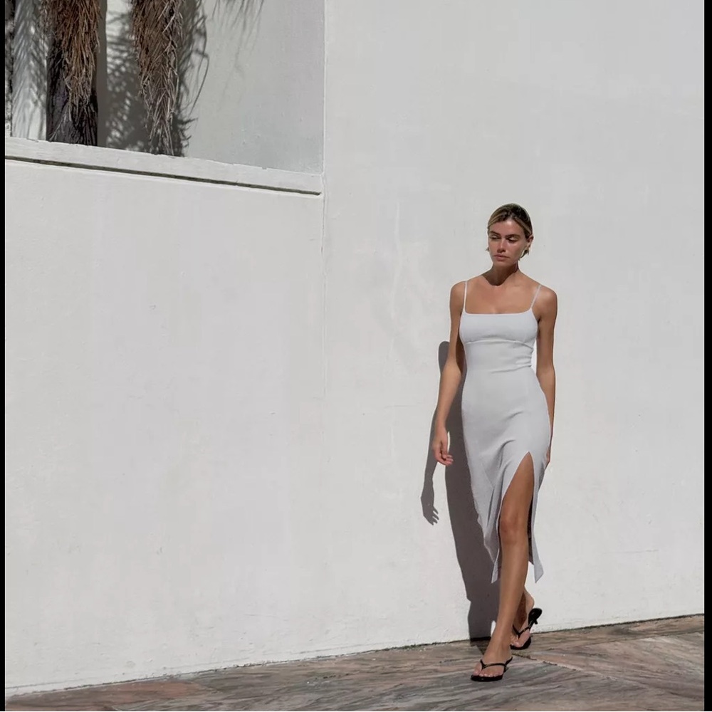 Zara interlock stretch slit midi dress - Picture 7 of 11
